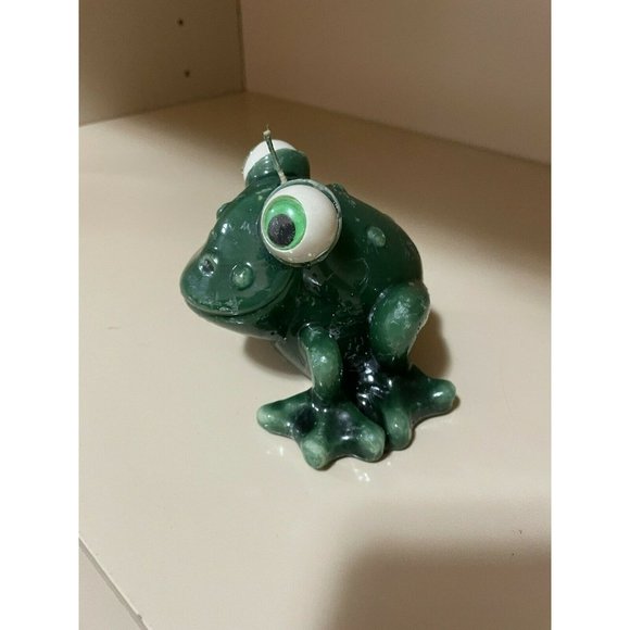 Vintage Rainforest Cafe Frog Wax Candle Figure Figurine Mug Green - Picture 10 of 12